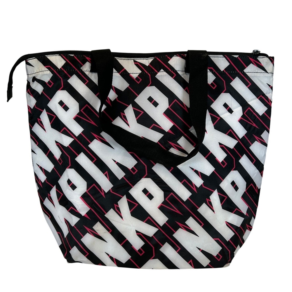 Victorias Secret PINK Cooler Tote Bag Black White Logo Print‎
